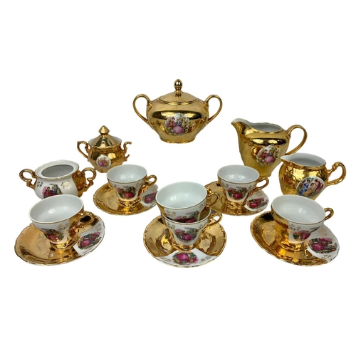 732 - Gilt French style tea ware