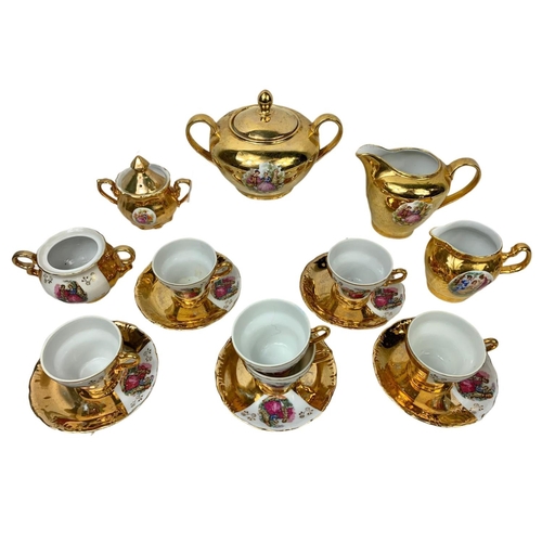 732 - Gilt French style tea ware