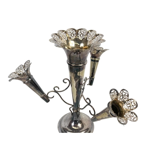 734 - An early 20th century silver plated epergne and a large silver plated bowl. Bowl measures 25 x 13cm.... 