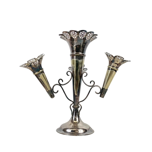 734 - An early 20th century silver plated epergne and a large silver plated bowl. Bowl measures 25 x 13cm.... 