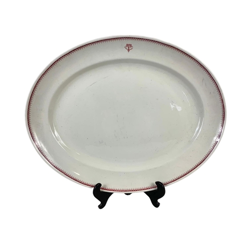 739 - 5 large Victorian, Edwardian and vintage platters. Largest 50cm