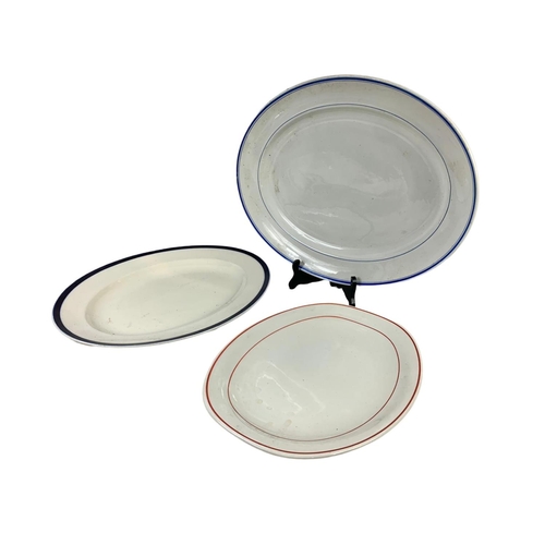 739 - 5 large Victorian, Edwardian and vintage platters. Largest 50cm