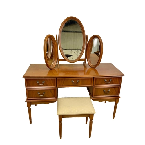 3 piece cherrywood bedroom suite. A dressing table and a pair of