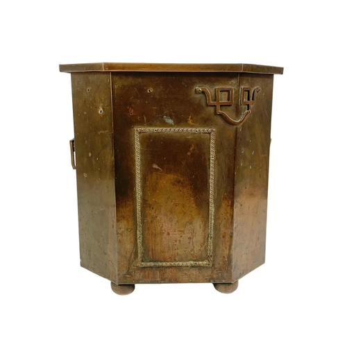 85 - An Arts & Crafts copper coal bin. 35 x 31 x 35.5cm.