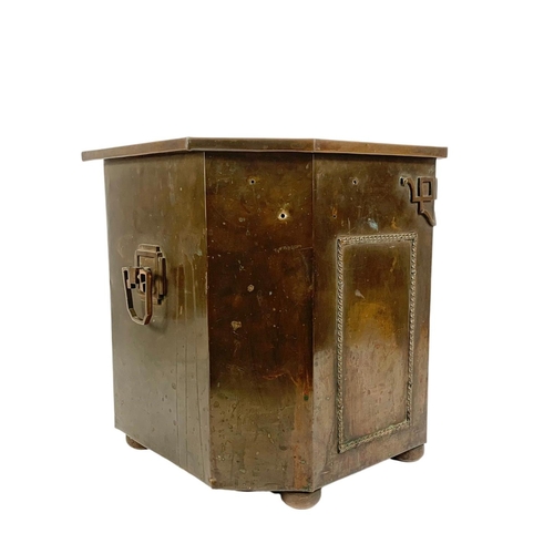 85 - An Arts & Crafts copper coal bin. 35 x 31 x 35.5cm.