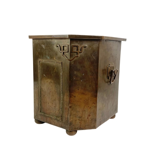 85 - An Arts & Crafts copper coal bin. 35 x 31 x 35.5cm.