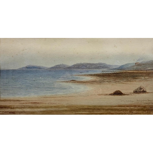 9 - Watercolour painting by J. White 1884. “Early Morning” Ballyholme Bay Bangor County Down. Painting m... 