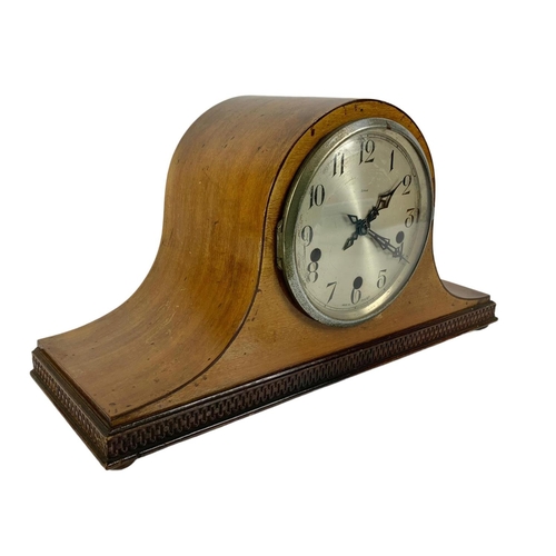 96 - Vintage Enfield walnut mantle clock 42cm