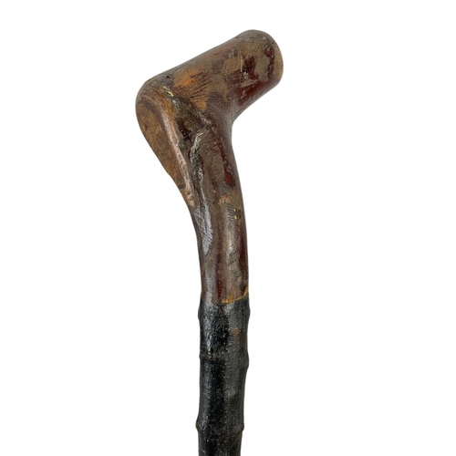 322 - A large Black Thorn thumb stick. 130cm