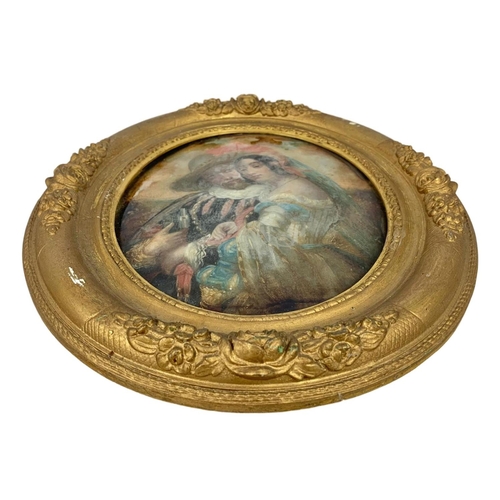 324h - A Mid 19th century painting in a gilt frame by Hurst & Co Belfast. The Fine Art Warehouse. 29.5 x 35... 