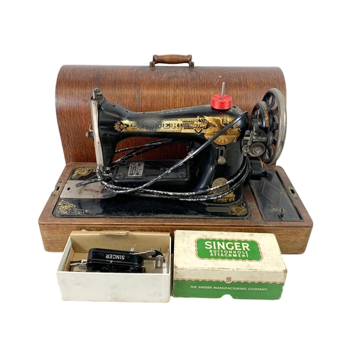 364 - A vintage Singer sewing machine. Number F6252478.