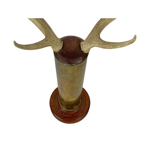 308a - A large Trench Art ornament with antlers. 76cm