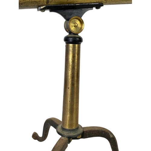 324Q - A Victorian brass telescope by F. M. Moore of Belfast & Dublin. 100 x 50cm