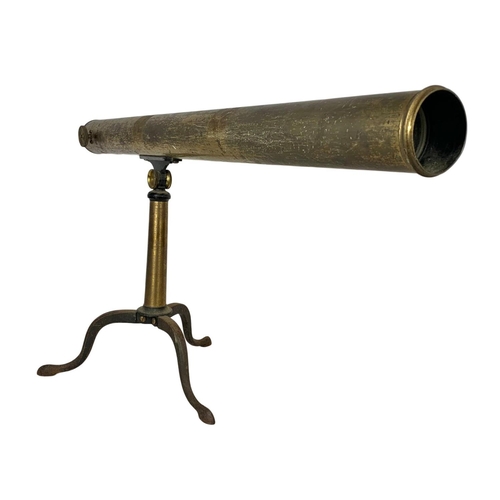 324Q - A Victorian brass telescope by F. M. Moore of Belfast & Dublin. 100 x 50cm