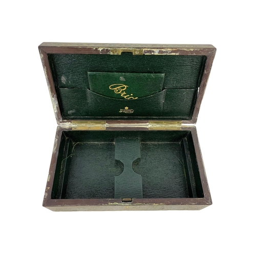 324s - A Late Victorian Bridge Game storage box with brass inlaid Boulle Work decoration. 21 x 11.5 x 6.5cm... 