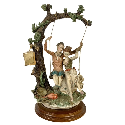 501f - A large Capodimonti figure “Lovers On A Tree” 43cm.