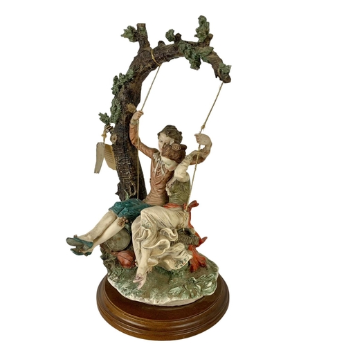 501f - A large Capodimonti figure “Lovers On A Tree” 43cm.