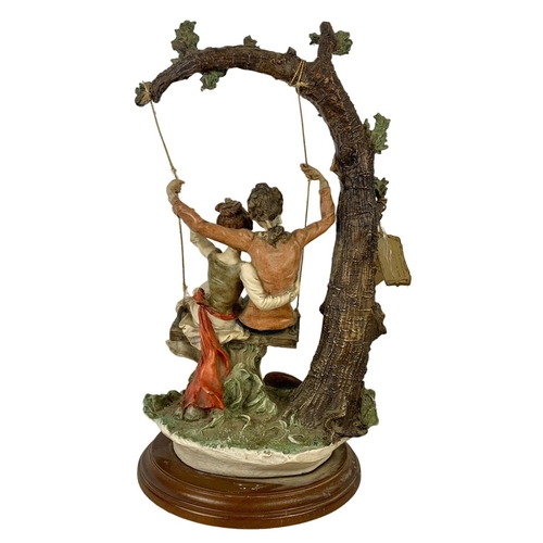 501f - A large Capodimonti figure “Lovers On A Tree” 43cm.