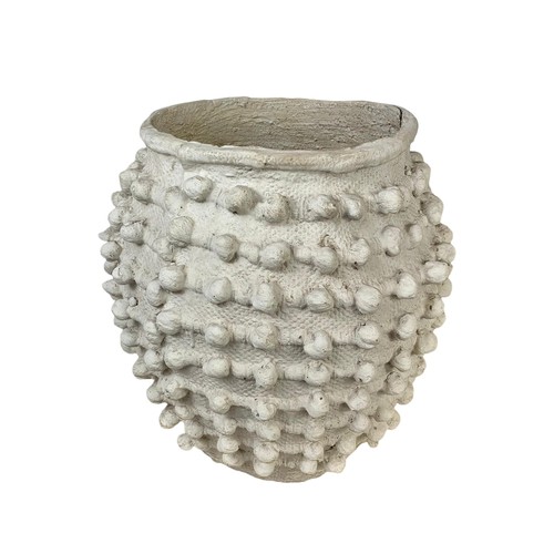 374 - A large Minka cement garden pot. From Anthropologie. 38 x 36cm