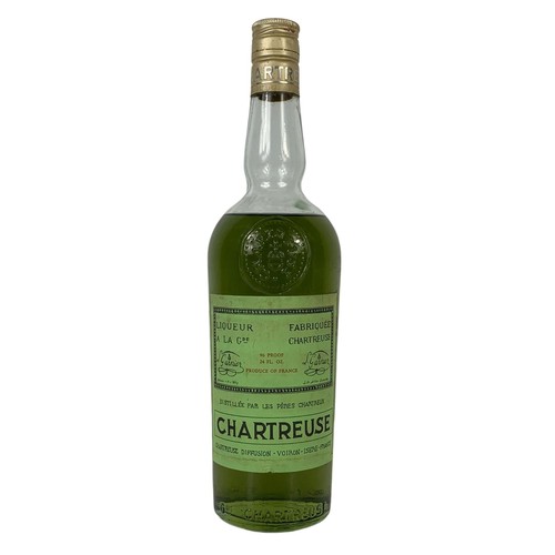 5b - A bottle of Chartreuse Green Voiron. France. Vintage 1970.