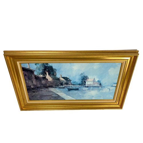 370b - A large gilt framed oleograph. 110 x 65cm.