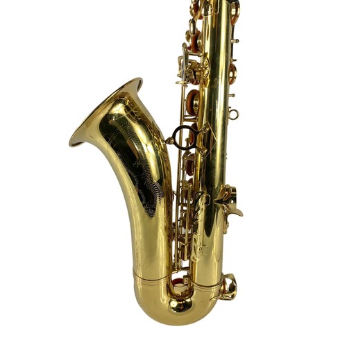 160F - A Saxophone in case. Saxophone measures 84cm. Case measures 80cm.