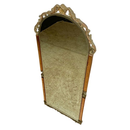 160J - A tall vintage bevelled mirror. 46 x 113cm