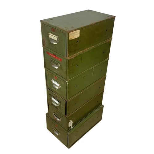 389 - Vintage Veteran Series metal filing drawers.