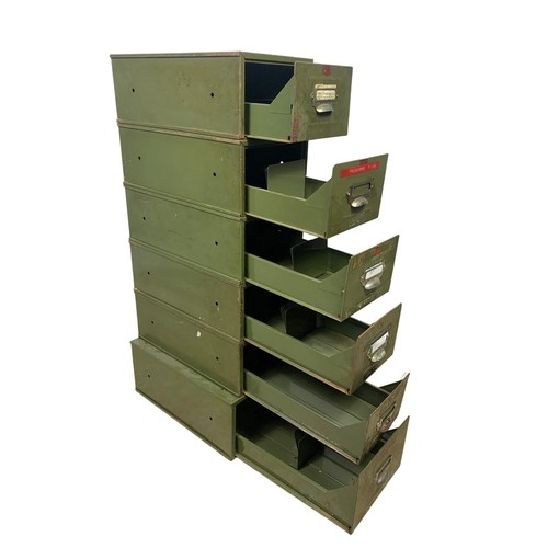 389 - Vintage Veteran Series metal filing drawers.