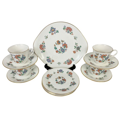 550a - A 19 piece Royal Doulton “Madrigal” tea set.