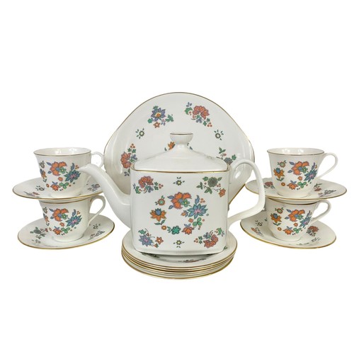 550a - A 19 piece Royal Doulton “Madrigal” tea set.