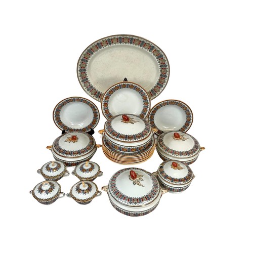 400c - A a 21 piece early 20th century Royal Doulton “Cellini” dinner set. Circa 1920. 4 tureens 29cm, a la... 