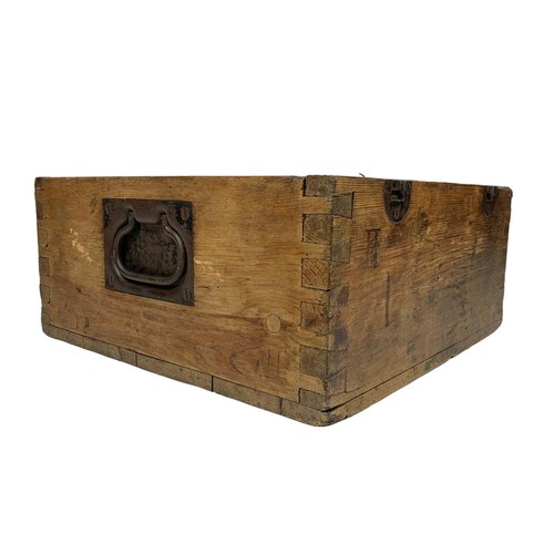 42d - A Victorian strong box with metal liner made into a planter. 52 x 40.5 x 19.5cm.