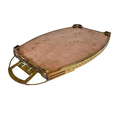 42f - An Arts & Crafts ornate copper and brass tray. Circa 1900/1910. 59.5 x 41.5cm