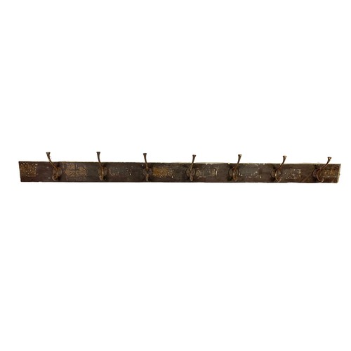 75b - An original early 20th century hat and coat rack with original scumble paint. Circa 1900/1920. 155.5... 