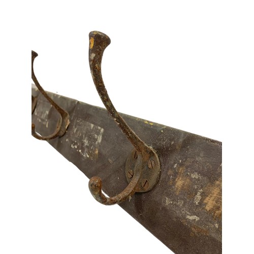 75b - An original early 20th century hat and coat rack with original scumble paint. Circa 1900/1920. 155.5... 