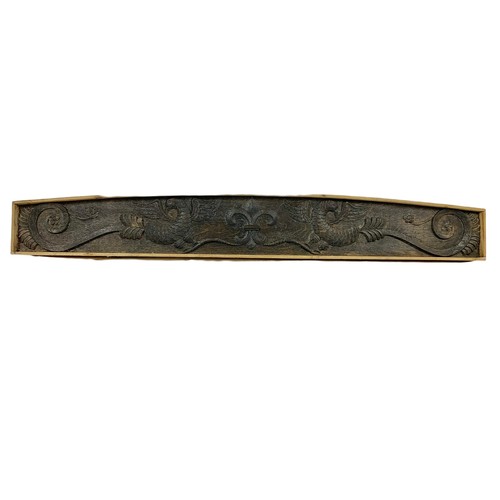 75h - Late 19th century French carved oak cornice. Circa 1880. 116.5cm