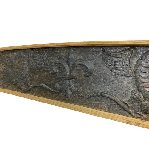 75h - Late 19th century French carved oak cornice. Circa 1880. 116.5cm