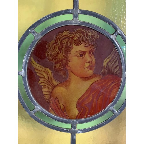 1026 - A pair of large 19th century stained glass panels. Circa 1880. 70 x 189.5cm