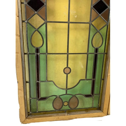 1026 - A pair of large 19th century stained glass panels. Circa 1880. 70 x 189.5cm