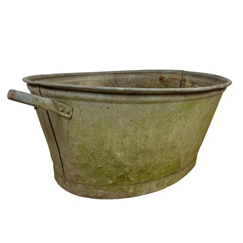 75i - A large early 20th century galvanised tub. Circa 1930. 82 x 59.5 x 31cm.