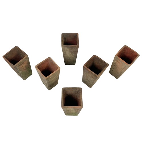 80a - A set of 6 Edwardian terracotta garden planters. 29.5cm