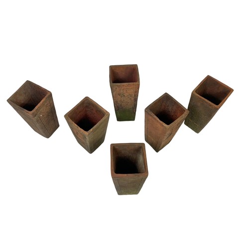 80b - A set of 6 Edwardian terracotta garden planters. 29.5cm