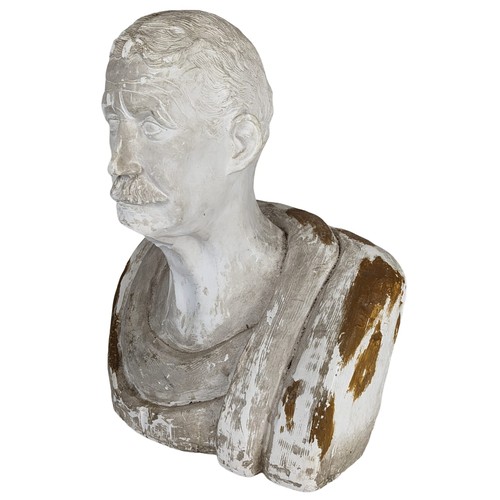 268L - Large plaster bust of France's Charles XIV Viscount and XIII Earl of Kilmorey. 45x50cm