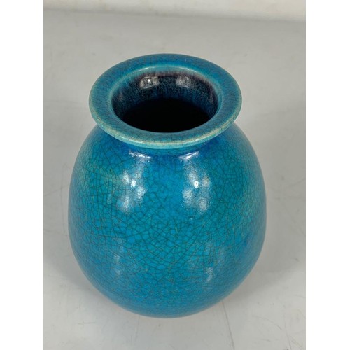 400E - An Otto Douglas-Hill blue Chinese style crackled glazed pot.  Circa 1920., 11cm.