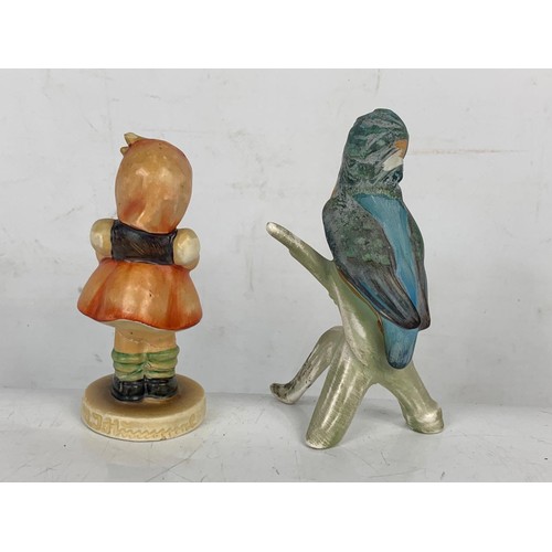 560a - 2 vintage M .J. Hummel Goebel pottery figures. 9.5cm