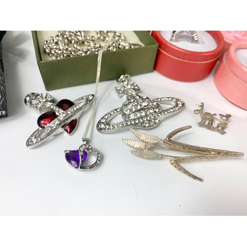 706 - A quantity of silver and costume jewellery.  Including pair of Christian Dior earrings, heavy solid ... 