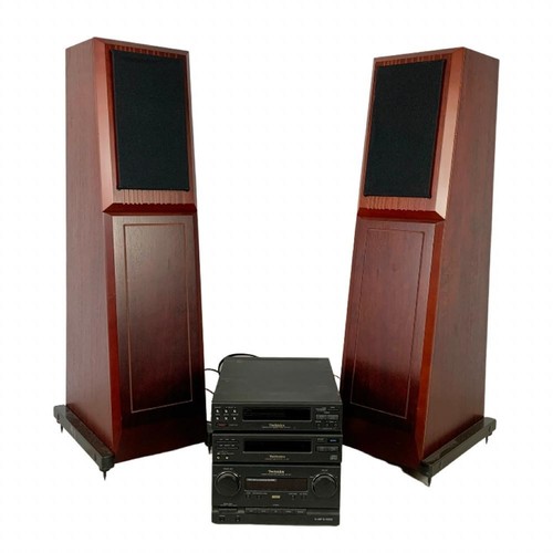 41a - A pair o Rega Research LTD speakers, serial number 016051, and a Technics system.  Speakers measure ... 