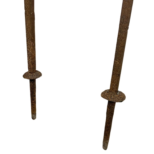 268y - Large Victorian cast iron bell holder. 182cm