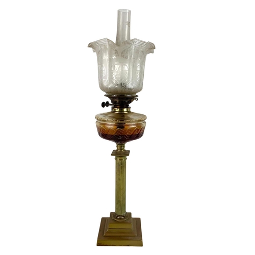 372a - Large Victorian oil lamp. 76cm